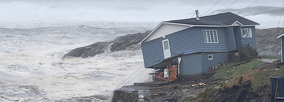 Blue House crumbles into sea